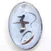 Inner Picture Acrylic Pendant, Oval, 19x27x6mm, Hole:Approx 2mm, Sold by PC
