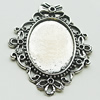 Zinc Alloy Pendant Settings, Lead-free, Outside diameter:44x54mm, Interior diameter:24x33mm, Sold by Bag