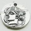 Pendant, Zinc Alloy Jewelry Findings, Lead-free, 18x25mm, Sold by Bag