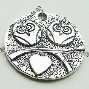Pendant, Zinc Alloy Jewelry Findings, Lead-free, 24mm, Sold by Bag