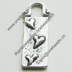 Pendant, Zinc Alloy Jewelry Findings, Lead-free, 10x33mm, Sold by Bag