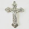 Pendant, Zinc Alloy Jewelry Findings, Lead-free, Cross 36x54mm, Sold by Bag