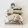 Pendant, Zinc Alloy Jewelry Findings, Lead-free, Rabbit 13x15mm, Sold by Bag