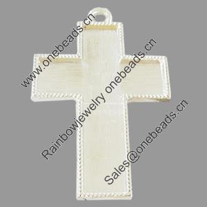 Zinc Alloy Pendant Settings, Lead-free, Outside diameter:54x82mm, Interior diameter:50x69mm, Sold by Bag