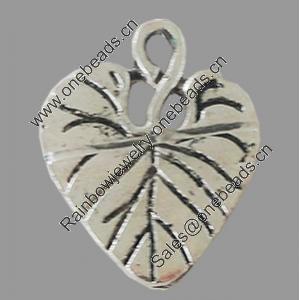 Pendant, Zinc Alloy Jewelry Findings, Lead-free, Heart 15x18mm, Sold by Bag