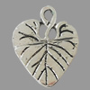 Pendant, Zinc Alloy Jewelry Findings, Lead-free, Heart 15x18mm, Sold by Bag