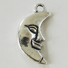 Pendant, Zinc Alloy Jewelry Findings, Lead-free, Moon 8x17mm, Sold by Bag
