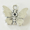 Pendant, Zinc Alloy Jewelry Findings, Lead-free, Butterfly 14x11mm, Sold by Bag