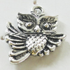 Pendant, Zinc Alloy Jewelry Findings, Lead-free, Owl 17x20mm, Sold by Bag
