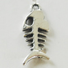 Pendant, Zinc Alloy Jewelry Findings, Lead-free, Fish 7x19mm, Sold by Bag