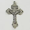 Pendant, Zinc Alloy Jewelry Findings, Lead-free, Cross 34x55mm, Sold by Bag