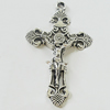 Pendant, Zinc Alloy Jewelry Findings, Lead-free, Cross 31x51mm, Sold by Bag