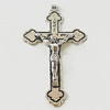 Pendant, Zinc Alloy Jewelry Findings, Lead-free, Cross 28x47mm, Sold by Bag