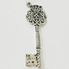 Pendant, Zinc Alloy Jewelry Findings, Lead-free, Key 22x61mm, Sold by Bag