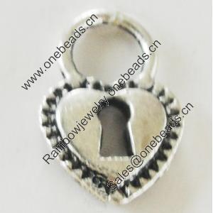 Pendant, Zinc Alloy Jewelry Findings, Lead-free, 12x17mm, Sold by Bag