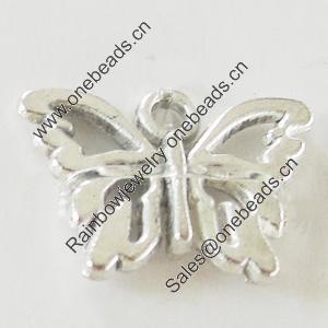 Pendant, Zinc Alloy Jewelry Findings, Lead-free, Butterfly 15x10mm, Sold by Bag