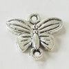 Connectors, Zinc Alloy Jewelry Findings, Lead-free, Butterfly 14x13mm, Sold by Bag
