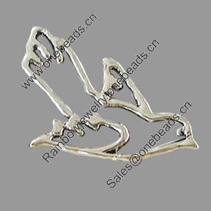 Connectors, Zinc Alloy Jewelry Findings, Lead-free, Bird 38x36mm, Sold by Bag