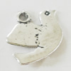 Pendant, Zinc Alloy Jewelry Findings, Lead-free, Bird 13x15mm, Sold by Bag