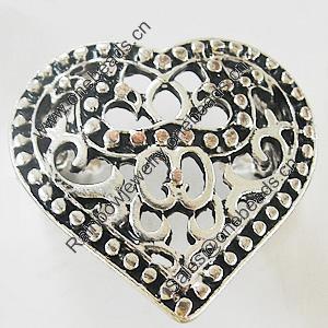 Connectors, Zinc Alloy Jewelry Findings, Lead-free, Heart 28x27mm, Sold by Bag