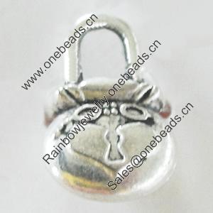 Pendant, Zinc Alloy Jewelry Findings, Lead-free, 10x14mm, Sold by Bag