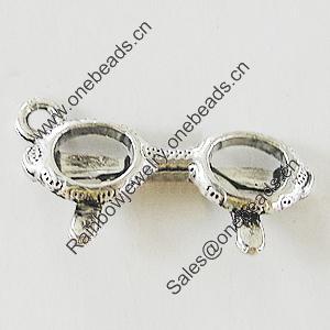 Pendant, Zinc Alloy Jewelry Findings, Lead-free, Glass 21x10mm, Sold by Bag