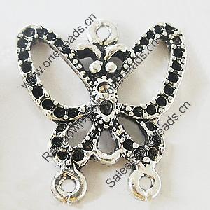 Connectors, Zinc Alloy Jewelry Findings, Lead-free, Butterfly 26x38mm, Sold by Bag