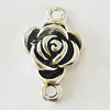 Connectors, Zinc Alloy Jewelry Findings, Lead-free, Flower 17x28mm, Sold by Bag