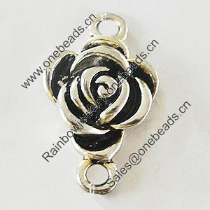 Connectors, Zinc Alloy Jewelry Findings, Lead-free, Flower 17x28mm, Sold by Bag