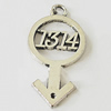 Pendant, Zinc Alloy Jewelry Findings, Lead-free, 20x40mm, Sold by Bag