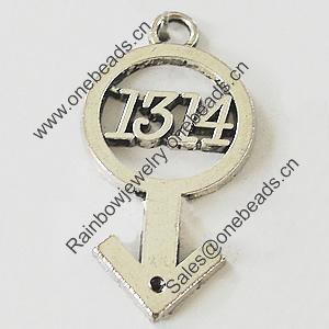 Pendant, Zinc Alloy Jewelry Findings, Lead-free, 20x40mm, Sold by Bag