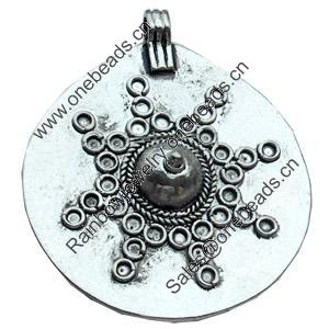 Pendant, Zinc Alloy Jewelry Findings, Lead-free, 42x48mm, Sold by Bag