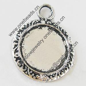 Zinc Alloy Pendant Settings, Lead-free, Outside diameter:26x34mm, Interior diameter:20mm, Sold by Bag