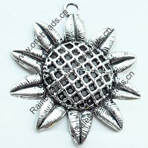 Pendant, Zinc Alloy Jewelry Findings, Lead-free, 43x50mm, Sold by Bag