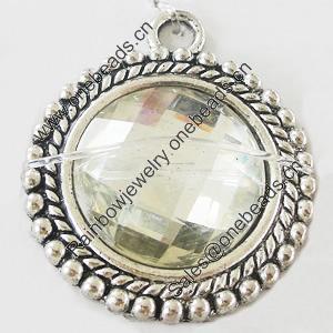 Zinc Alloy Pendant Settings, Lead-free, 30x35mm, inner dia:20mm, Sold by Bag