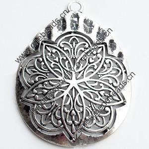 Pendant, Zinc Alloy Jewelry Findings, Lead-free, 46x62mm, Sold by Bag