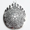 Pendant, Zinc Alloy Jewelry Findings, Lead-free, 46x62mm, Sold by Bag