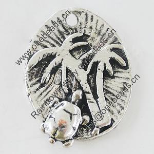 Pendant, Zinc Alloy Jewelry Findings, Lead-free, 18x23mm, Sold by Bag