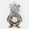 Pendant, Zinc Alloy Jewelry Findings, Lead-free, Bear 18x28mm, Sold by Bag