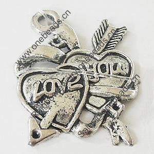 Pendant, Zinc Alloy Jewelry Findings, Lead-free, 27mm, Sold by Bag