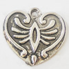 Pendant, Zinc Alloy Jewelry Findings, Lead-free, Heart 19x18mm, Sold by Bag