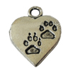 Pendant, Zinc Alloy Jewelry Findings, Lead-free, Heart 13x17mm, Sold by Bag