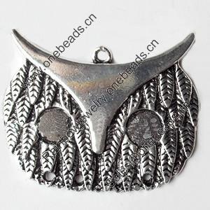 Pendant, Zinc Alloy Jewelry Findings, Lead-free, 43x31mm, Sold by Bag