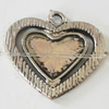Pendant, Zinc Alloy Jewelry Findings, Lead-free, Heart 26x24mm, Sold by Bag