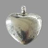 Pendant, Zinc Alloy Jewelry Findings, Lead-free, Heart 13x15mm, Sold by Bag