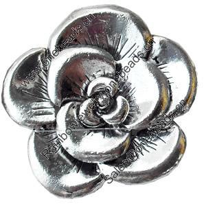 Pendant, Zinc Alloy Jewelry Findings, Lead-free, Flower, 65mm, Sold by Bag
