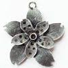 Pendant, Zinc Alloy Jewelry Findings, Lead-free, Flower, 48x56mm, Sold by Bag