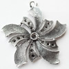 Pendant, Zinc Alloy Jewelry Findings, Lead-free, Flower, 51x55mm, Sold by Bag