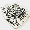 Pendant, Zinc Alloy Jewelry Findings, Lead-free, Heart 24x23mm, Sold by Bag