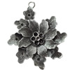 Pendant, Zinc Alloy Jewelry Findings, Lead-free, Flower, 53x63mm, Sold by Bag